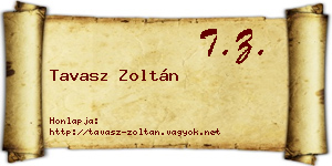 Tavasz Zoltán névjegykártya
